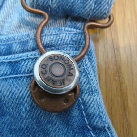 SONOMA GIRL'S SIZ 5 DRESS DENIM OVERALLS SUNDRESS JUMPER HEART FLORAL EMBROIDERY - Picture 5 of 11